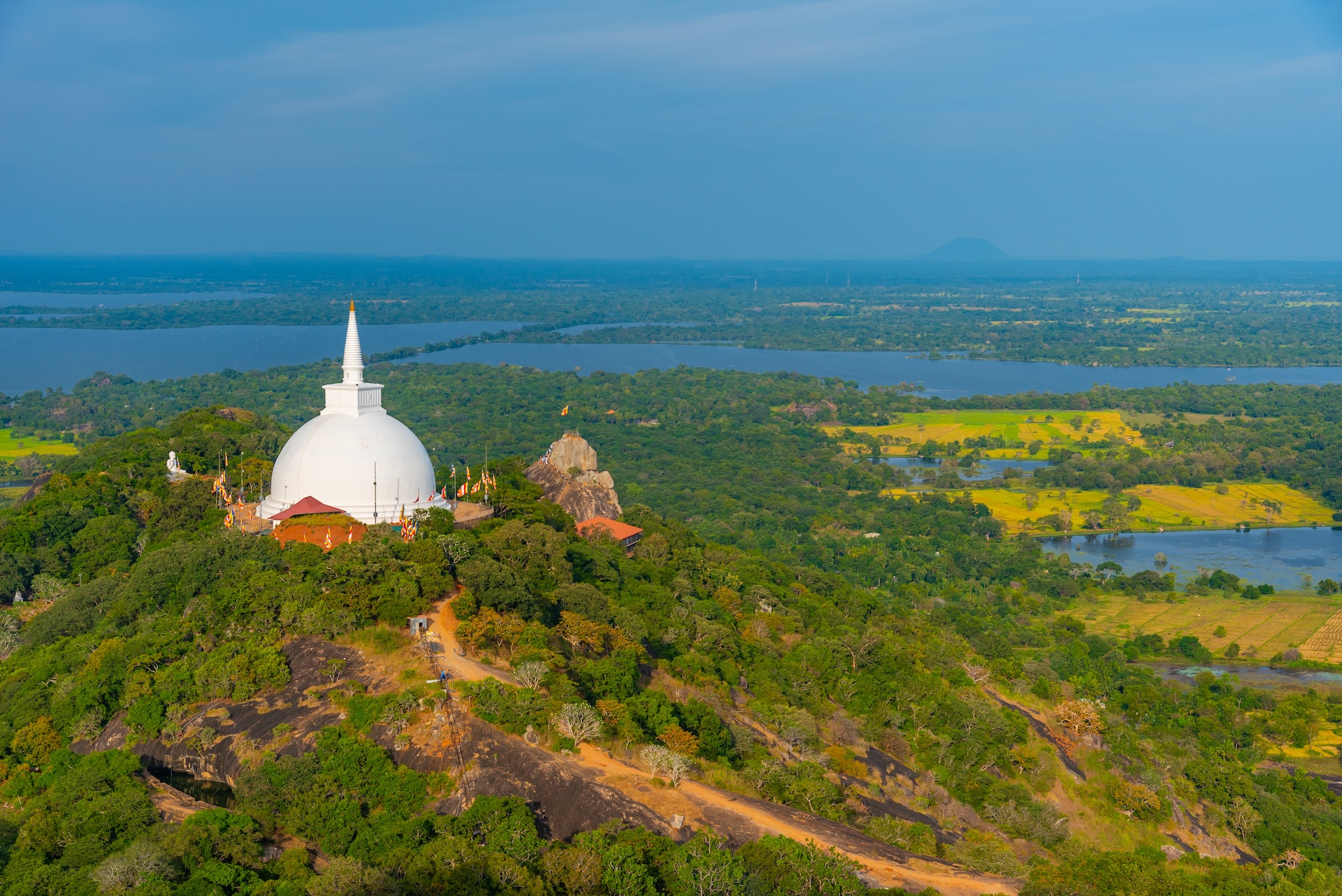 Aerial view of Mihintale buddhist site in Sri Lanka By dudlajzov
